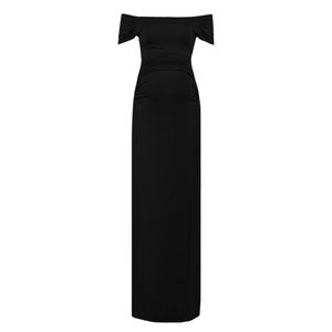 Maternity Elegant Black Off-Shoulder Maxi Dress | size: Medium
